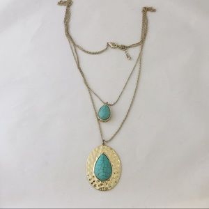 Double layered pendant necklace